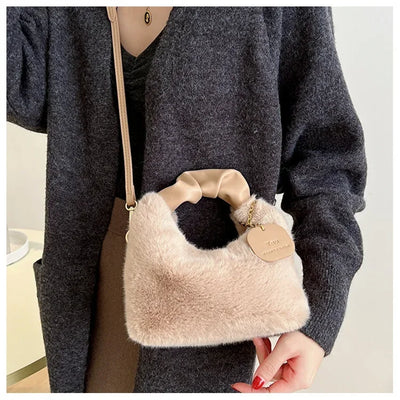 Women Faux Fur Plush Handbags