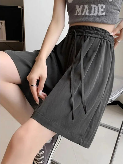 Summer High Waisted Ice Silk Shorts